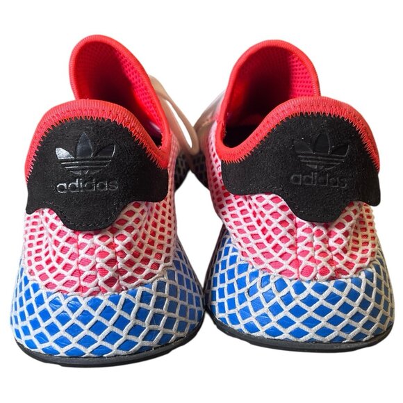 Adidas Deerupt Solar Red Bluebird Men's Size US10 Mesh Running Shoes - Picture 4 of 9